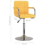 vidaXL Chaise de salle à manger Jaune Tissu