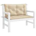 vidaXL Coussin de banc de jardin beige 100x(50+50)x7 cm tissu oxford