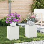 vidaXL Supports de Plantes Extérieurs Pillar 2 Pièces Blanc 24x24x35 cm Acier