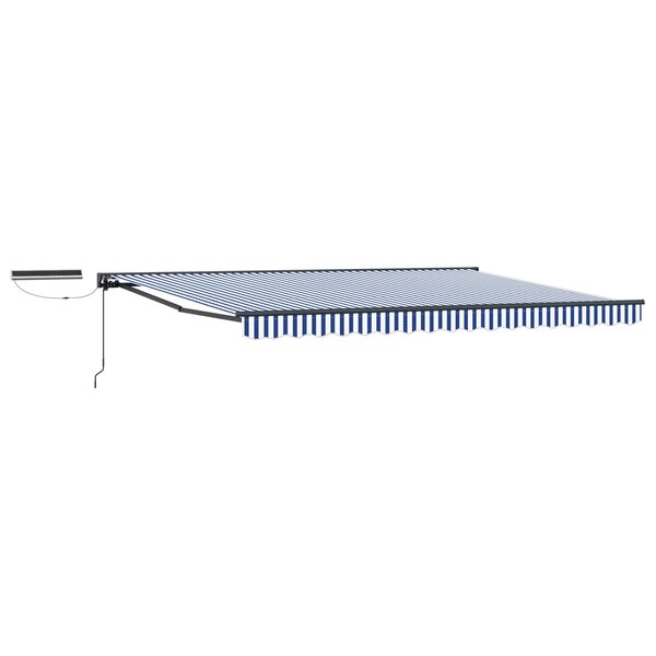 vidaXL Auvent rétractable électrique Bleu  Blanc  Anthracite 5 × 3 5 m