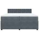 vidaXL Sommier à lattes de lit et matelas Gris foncé 200x200cm Velours