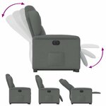 vidaXL Fauteuil inclinable électrique gris foncé tissu