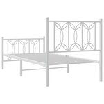 vidaXL Cadre de lit métal sans matelas avec pied de lit blanc 90x200cm