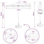 vidaXL Parasol de jardin 230 x 230 cm Polyester Rectangulaire Noir