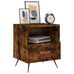 vidaXL Table de chevet chêne fumé 40x35x47 5 cm bois d’ingénierie