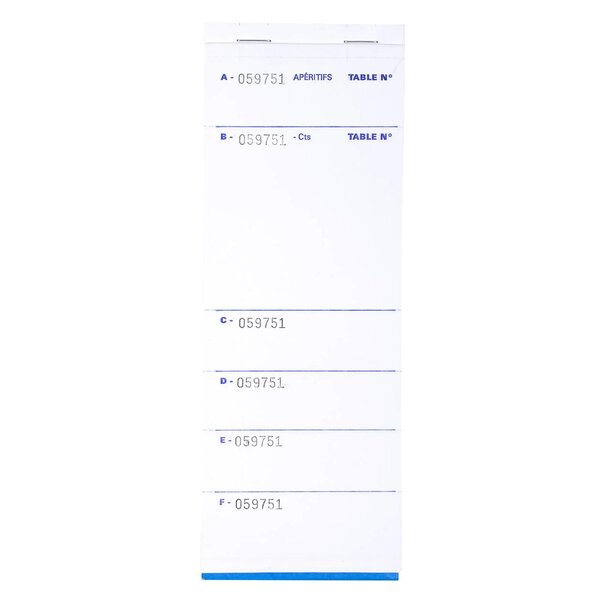 Bloc Brasserie 50 Feuillets Autocopiants Numérotés En Dupli - Format 9 6x26 Cm - X 50 - Exacompta