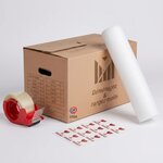 Kit déménagement T3 complet – 40 cartons + 2 rouleaux de mousse + 2 adhésifs avec distributeur et étiquettes Fragile