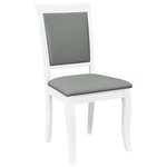 vidaXL Chaises à manger coussins 2 Pièces blanc bois massif caoutchouc