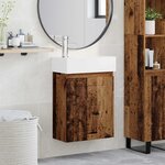 vidaXL Meuble de salle de bain avec robinet Bois ancien