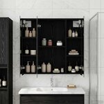 vidaXL Armoire Miroir de Salle de Bain Chêne noir 70 x 14 5 x 70 cm