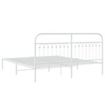 vidaXL Cadre de lit métal avec tête de lit blanc 183x213 cm