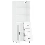 vidaXL Buffet haut Blanc 69 5x34x180 cm Bois d'ingénierie
