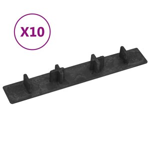 vidaXL Embouts de terrasse 10 Pièces Noir Plastique