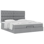 VidaXL Cadre de lit ottoman et matelas gris clair 180x200 cm tissu