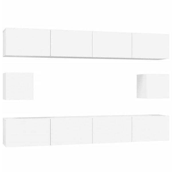 vidaXL Ensemble de meubles TV 6 Pièces Blanc Bois d'ingénierie