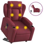 vidaXL Fauteuil inclinable de massage électrique Rouge bordeaux Tissu
