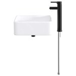 vidaXL Lavabo de salle de bains Noir Mat 36 5 x 36 5 x 13 cm métal