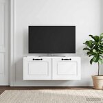 vidaXL Meuble TV mural Blanc 78 5 x 31 x 30 cm Bois d'ingénierie