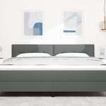 vidaXL Tête de Lit LED avec des lumières à LED Gris foncé 180 cm tissu