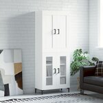 vidaXL Buffet haut Blanc 69 5x34x180 cm Bois d'ingénierie