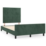 vidaXL Cadre de lit avec tête de lit vert foncé 120x190 cm velours