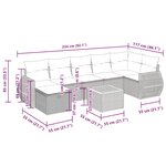 vidaXL Salon de jardin 8 Pièces avec coussins noir résine tressée