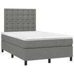 vidaXL Sommier à lattes de lit avec matelas gris foncé 120x190cm tissu