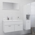 Vidaxl ensemble de meubles de salle de bain blanc brillant aggloméré