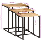 vidaXL Tables gigognes 3 Pièces bois massif d'acacia