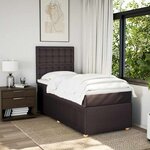 vidaXL Sommier à lattes de lit avec matelas Marron foncé 100x200 cm