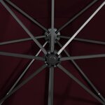 vidaXL Parasol de jardin en porte-à-faux avec mât et lumières LED