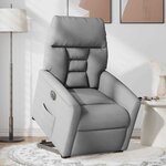 vidaXL Fauteuil inclinable électrique gris clair tissu