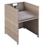 vidaXL Salon de jardin encastrable avec coussins 13 Pièces Rotin Beige