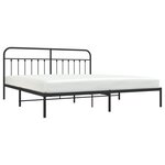 vidaXL Cadre de lit métal sans matelas avec tête de lit noir 200x200cm
