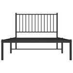 vidaXL Cadre de lit métal sans matelas avec tête de lit noir 100x190cm