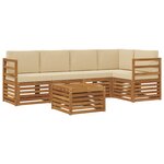 vidaXL Ensemble de canapés d'extérieur 6 pc Naturel et Beige Polyester