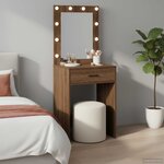 vidaXL Table de Toilette Chêne brun 50 x 41 x 135 cm Bois d'ingénierie