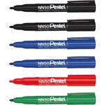 Pochette de 6 Marqueurs permanents NN50 PENTEL