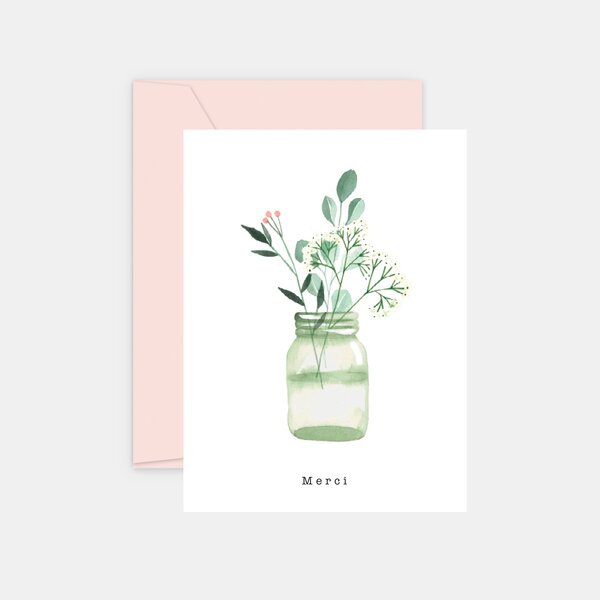 Carte de remerciements - vase aquarelle