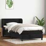 vidaXL Sommier à lattes de lit avec matelas noir 80x210 cm velours