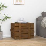 vidaXL Boîte de rangement Marron miel 58x40 5x42 cm Bois massif pin
