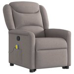 vidaXL Fauteuil inclinable de massage Taupe Tissu