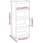 vidaXL Bibliothèque/Séparateur de pièce Noir 60x30x135 5 cm Pin massif