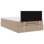 vidaXL Lit ottoman avec matelas & LED cappuccino 120x190cm similicuir