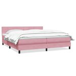 vidaXL Sommier à lattes de lit avec matelas rose 180x220 cm velours