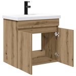 vidaXL Meuble de salle de bain avec robinet Chêne artisanal