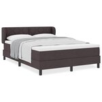 vidaXL Lit boxspring avec matelas Marron foncé 140 x 200 cm tissu