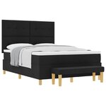 vidaXL Lit à ressorts avec matelas Noir 160 x 200 cm tissu