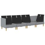 vidaXL Canapé modulaire avec rangement 4 Pièces Gris clair Tissu