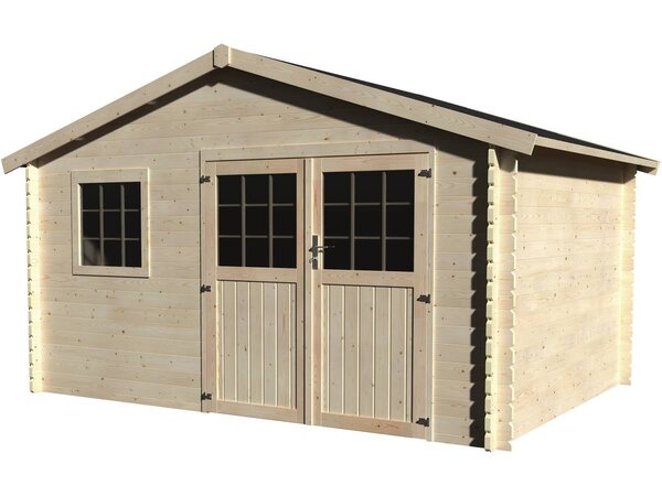 Abri jardin bois "Valmont" - 11.36 m² - 3.98 x 2.98 x 2.51 m - 34 mm
